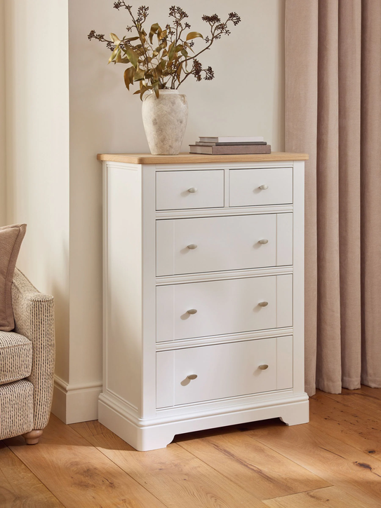 Stone Hampton Painted Oak Collection 5 Drawer Tall Chest